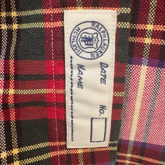 Ralph Lauren men's red plaid oxford classic fit button down Size M - Picture 5 of 6
